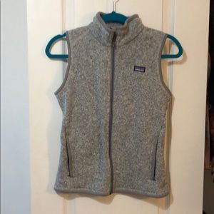 Patagonia grey polyester zip up vest